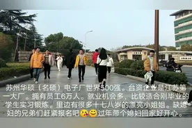 苏州华硕电子厂世界500强台资企业。江苏第一大厂，有员工6万人。
