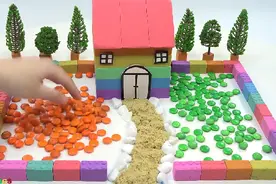 橡皮泥制作彩色房子和庭院，很漂亮