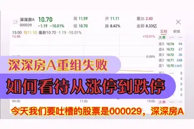 深深房A，停牌四年重组失败，如何看待复牌后先涨停后跌停？