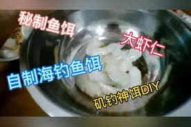 秘制虾仁，矶钓万能鱼饵，自制海钓鱼饵全过程