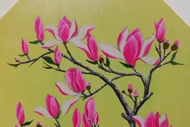 喜欢辛夷花吗？丙烯墙绘实例教程奉上，给你家白墙上个妆吧！