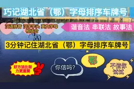 3分钟记住湖北省（鄂）字母排序车牌号 你信吗？视频封面