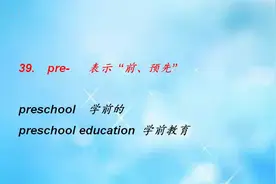 前缀39. pre-  表示“前、预先”视频封面
