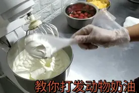 100:6的动物奶油称好冷冻半小时再打发打出的奶油更硬挺 你试试看