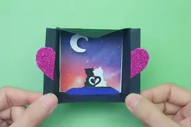 非常美的星空爱心贺卡，亲手做一张送喜欢的人，情人节必备卡片