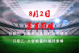 8月2日 竞彩日职乙 赛事前瞻分析视频封面