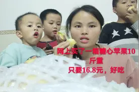 上网买了一箱糖心苹果10斤重，只要16.8元，挺便宜的，吃的很开心视频封面