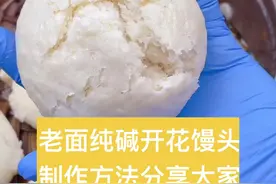 大碱开花馒头制作方法分享给大家，麦香浓郁 蓬松柔软，粉丝福利#开花馒头 #大碱开花馒头 #纯碱开花大馒头