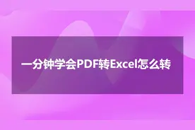 一分钟学会PDF转Excel怎么转
