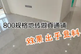 全房800规格地砖做真通铺，只有两根过门石，效果出乎意料的好！