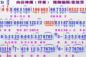 伴奏bB调《向往神鹰》的同步动态简谱