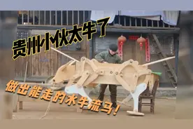 被央视点赞的贵州山村小木匠太有才，手工打造了能走的水牛流马！
