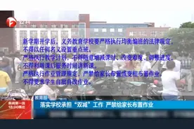 教育部：落实学校承担“双减”工作，严禁给家长布置作业视频封面