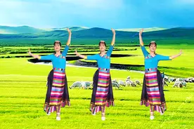 原创藏族舞《格桑花儿开》背面演示完整版来了，跟着跳就能学会