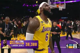 NBA精彩时刻：詹姆斯后仰中投得手！超越贾巴尔加冕NBA历史得分王视频封面