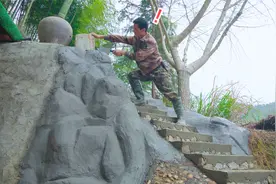 水泥还能这样用！一天时间土墙变“石墙”，完成后效果立刻高大上