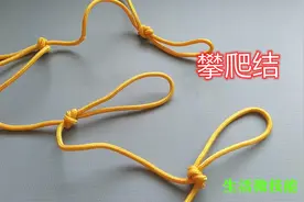 简易绳梯攀爬结的打法，省时省力不勒手，户外探险应学绳结技能视频封面