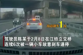 只因后车多按一下喇叭，小车连踩6次刹车逼停对方视频封面