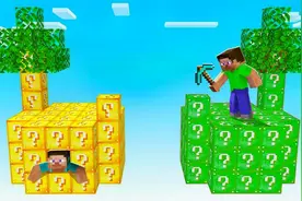 游游解说我的世界：手机版，挑战绿色的幸运方块？