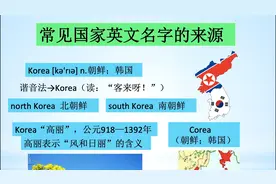 常见国家英文名字的来源- Korea 朝鲜