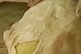 餐馆老板日常杀牛 牛肚里竟出现个足球般的肉球 里面还是黄色物质