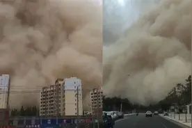 黄沙遮天蔽日，秒变“沙城”！甘肃敦煌遭遇强沙尘暴视频封面