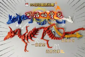 图纸分享：3D打印可活动霸气骨龙，一体成型无需支撑，超级好玩！视频封面