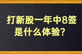 打新股一年中8签是什么体验？视频封面