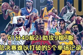 第三集：61分40板21助攻9帽7断！细数NBA总决赛5项单场数据之最视频封面