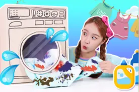 基尼的巨大纸箱洗衣机小制作！创意手工制作DIY-基尼