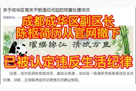 成都成华区干部不雅聊天事情调查结果出炉，女区长从官网撤下视频封面
