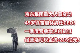 49岁徐雷退休辞任CEO，京东集团季度财报难言乐观，即将决战618？视频封面