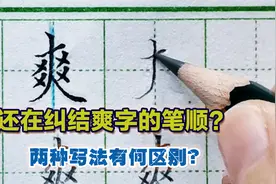 不要再纠结“爽”字的笔顺了，这两种笔顺你觉得哪个更顺手？视频封面
