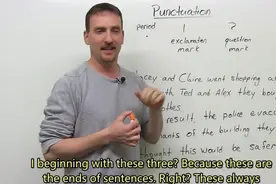 外教视频，英文标点符号，句号、感叹号、问号的用法详解视频封面
