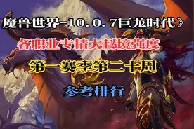魔兽世界10.07巨龙时代第一赛季第二十周大秘境职业强度排行视频封面