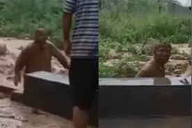 揪心！暴雨致巩义一村民所住窑洞塌方 女子挣扎爬出成“泥人”视频封面
