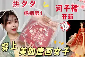 开箱拼夕夕畅销榜第1的诃子裙，宛如仕女图中的女子，唐制复原款视频封面