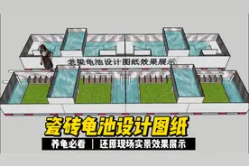 30平方的养龟场地如何建造，老梁瓷砖龟池设计图纸，简单而实用！