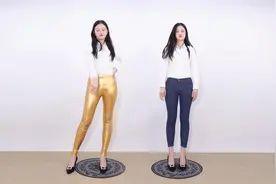 小萌 Senorita 舞蹈 深蓝牛仔裤 金色皮裤 高跟鞋美女跳舞视频封面