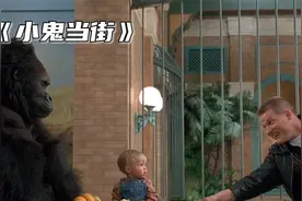 九岁小孩被人抓走，受到好心大猩猩帮助，搞笑片《小鬼当街》视频封面