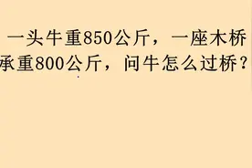 牛重850公斤，木桥承重800公斤，牛怎么过桥？和你想的答案一样吗视频封面