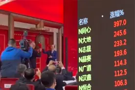 北交所鸣钟开市！首日交易大屏“一片红” 个股最高涨幅达397%视频封面