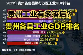 2021贵州88个县工业GDP排名，13个县不足10亿，看看有你家乡吗？视频封面