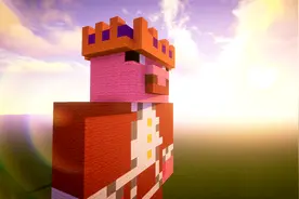 我在《我的世界》里做了一个“猪神”雕像！