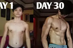 2瘦子挑战30天俯卧撑，每天100个，结果不同程度肩变宽了！视频封面