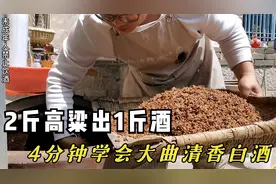 4分钟学会用高粱酿造大曲清香白酒，2斤高粱出1斤酒，乡村振兴视频封面