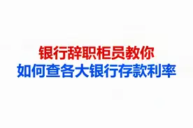 银行辞职柜员教你，如何查各大银行存款利率视频封面