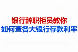 银行辞职柜员教你，如何查各大银行存款利率视频封面