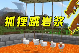 我的世界：狐狸主动跳岩浆！为了吃鸡不择手段，太拼了