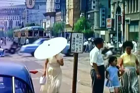 1950年代的日本东京/昭和31年/1956年/银座四丁目-东京站-皇居视频封面